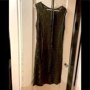 Beautiful lined olive green knit dress